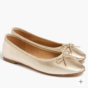 Jcrew gold ballet flats